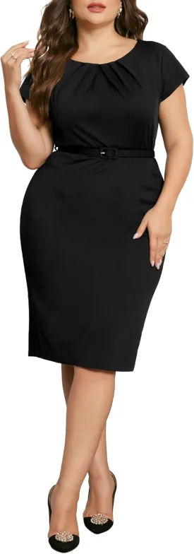 Agnes Orinda Plus Size Office Dress for Women 50s 60s Vintage Pencil Dress Bodycon Wear to Work Dresses