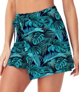AOBUTE Womens Summer Upf 50  Beach Sarong Overlapped Side Tie Wrap Swim Skirt (No Briefs)