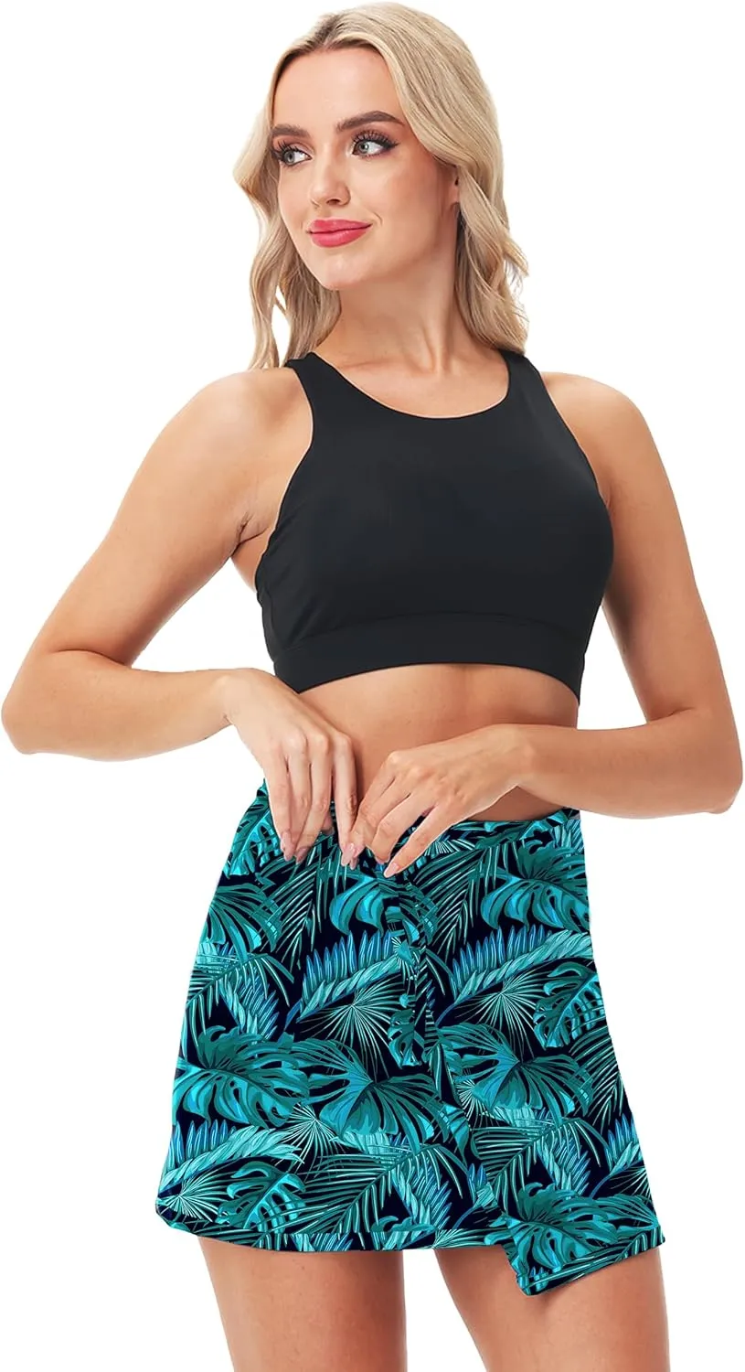 AOBUTE Womens Summer Upf 50  Beach Sarong Overlapped Side Tie Wrap Swim Skirt (No Briefs)