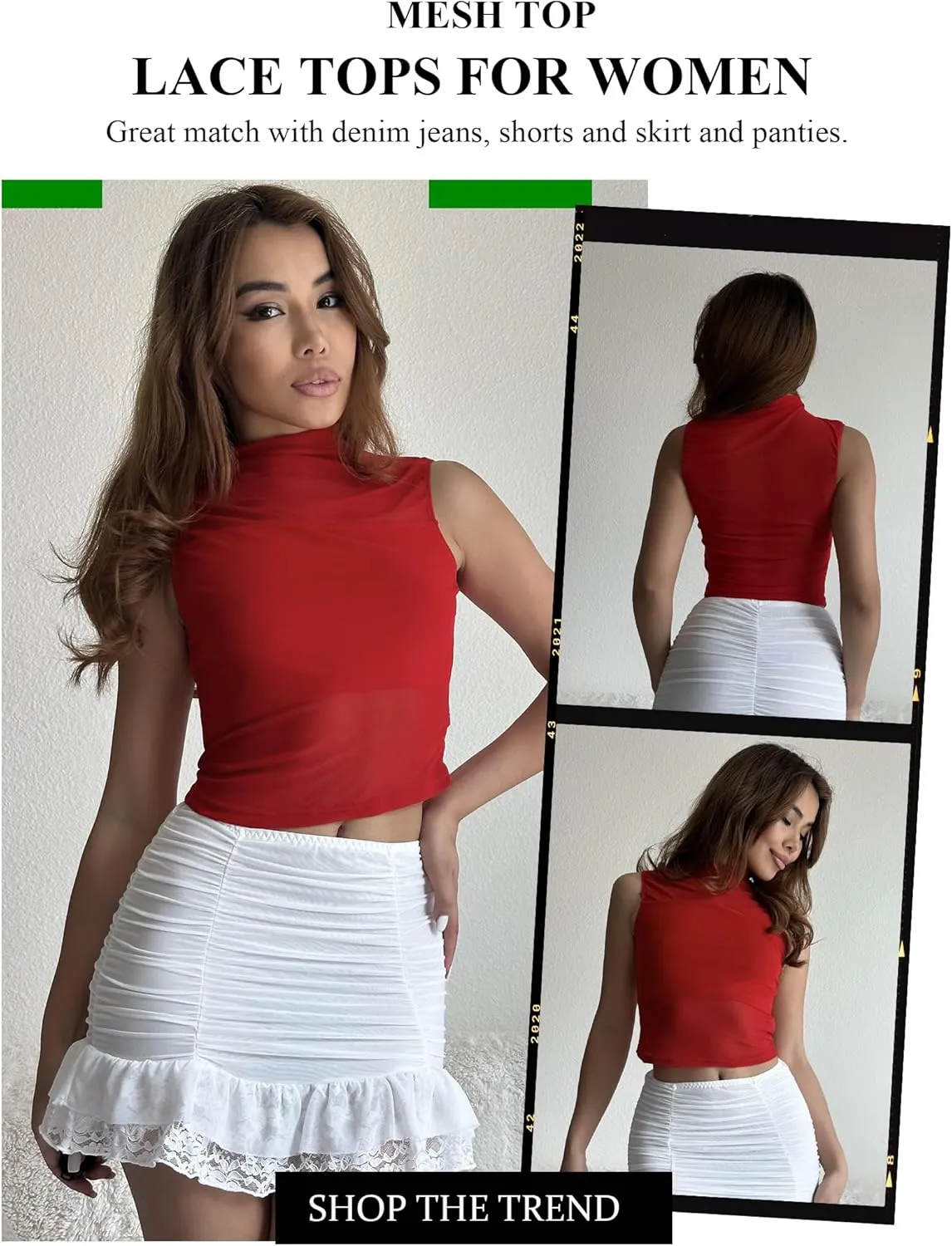 Avidlove Sexy Mesh Top Women's Sleeveless Sheer Tops Mock Neck See Through Tank Blouses Shirts