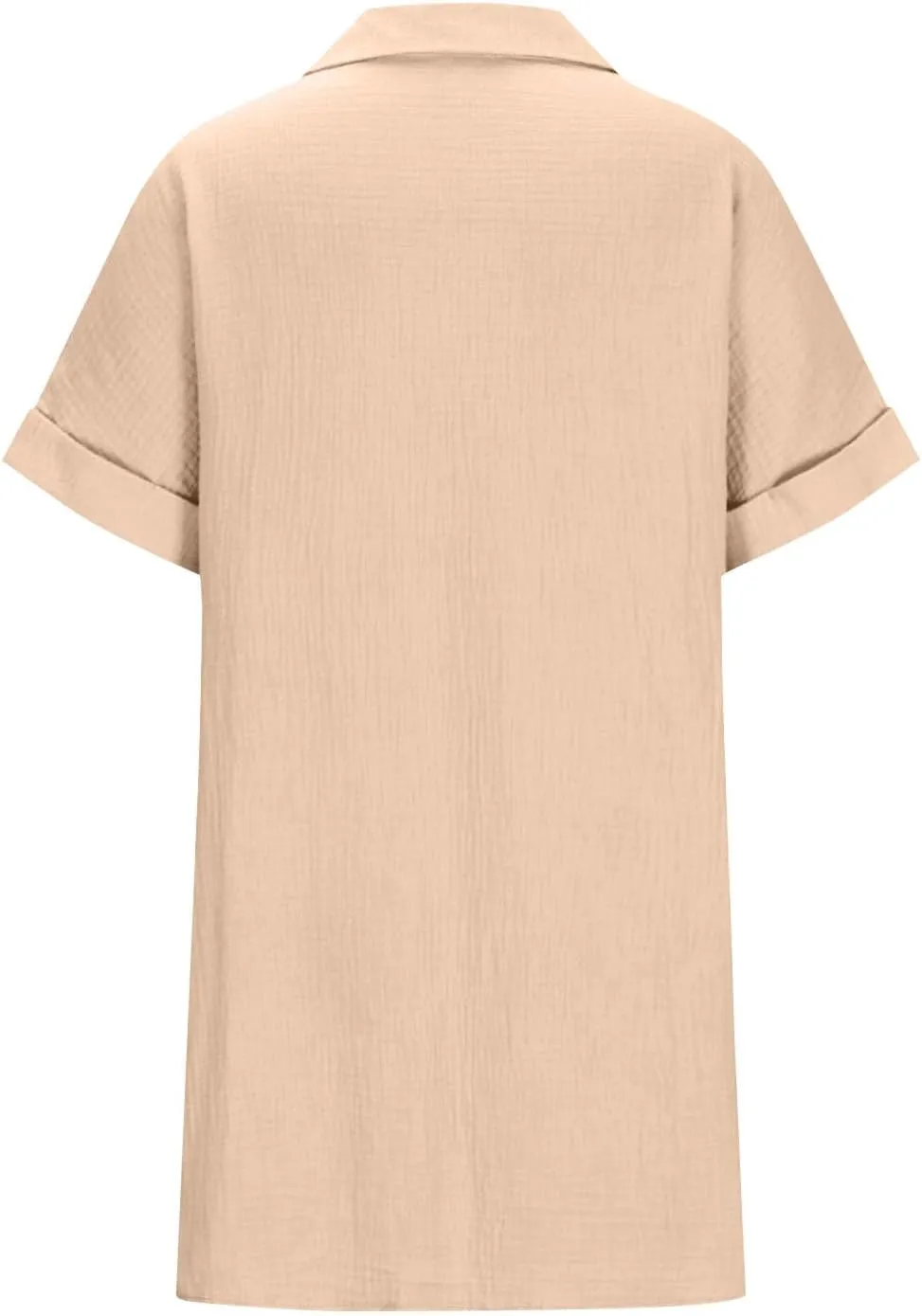 Button Down Dress for Women Summer Short Sleeve Tshirt Dresses Casual Flowy V Neck Loose Midi Beach Dress