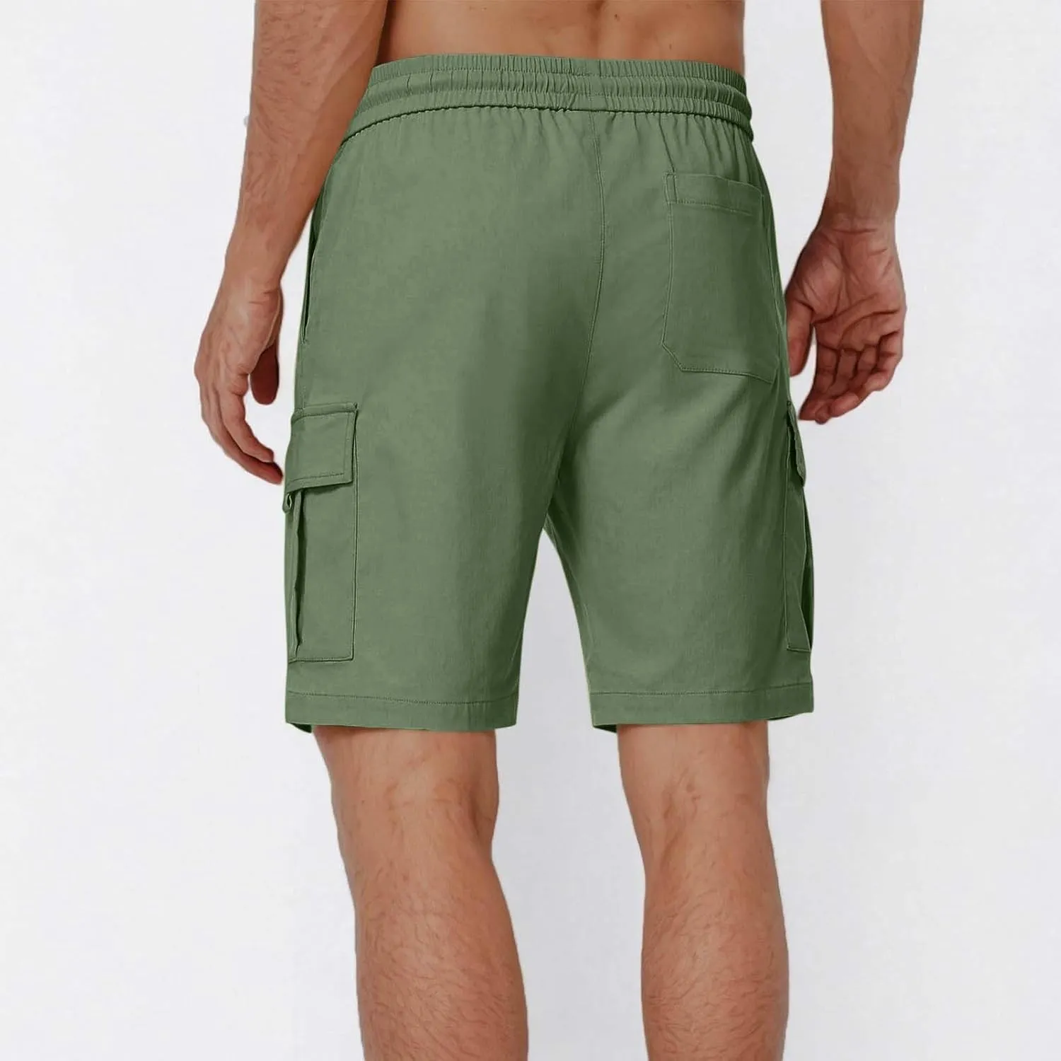 Cargo Shorts for Men Casual 2025 Summer Outdoor Workout Short Pants Trendy Elastic Waist Lightweight Work Shorts