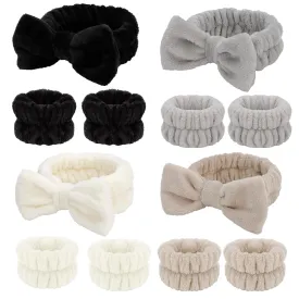 Chanaco 12PCS Spa Headband Wrist Towels for Face Washing Set Makeup Headbands Skincare Headbands Cute Face Wash Headband Soft Microfiber Wristbands Gifts for Women