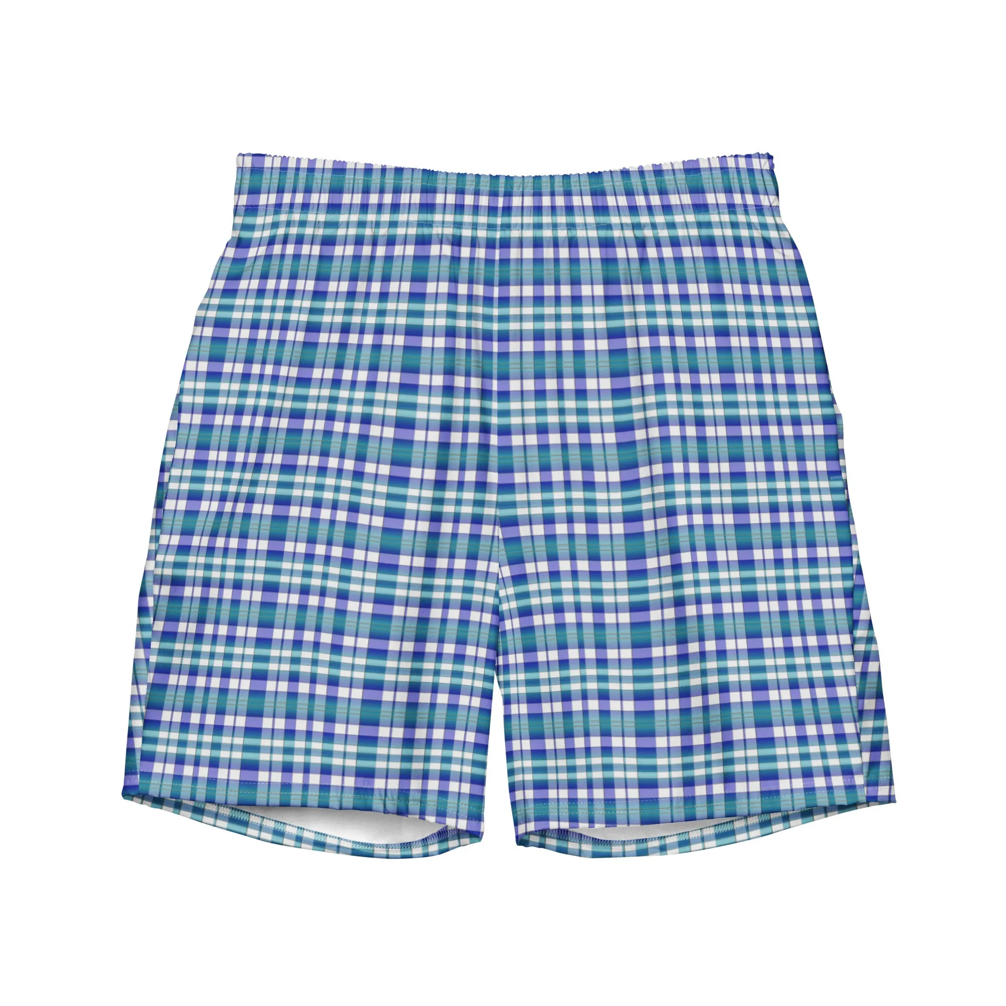 Checkered men's swim trunks, lioness-love