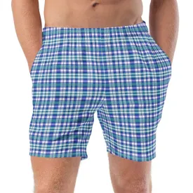 Checkered men's swim trunks, lioness-love