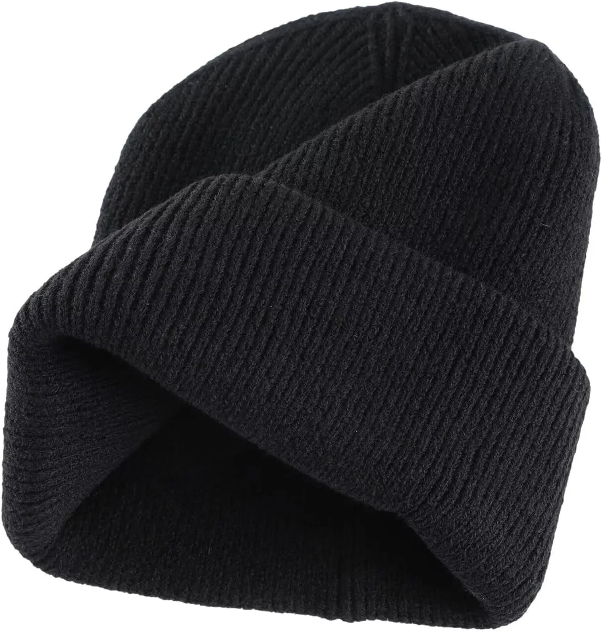 Connectyle Men's Cuffed Beanie Hat Thick Knitted Winter Hat Acrylic Warm Stocking Skull Caps