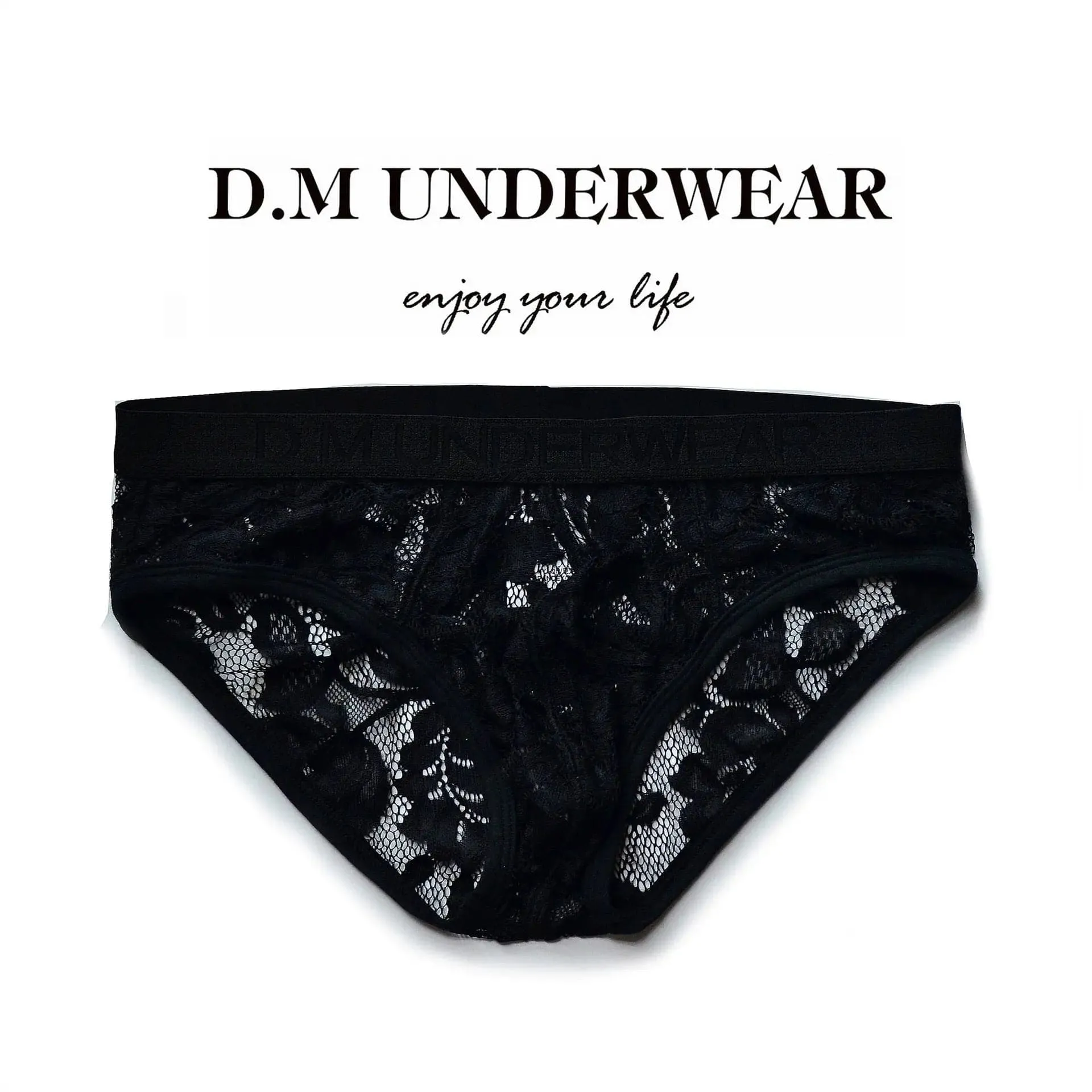 D.m Mens Sexy Underwear briefs Low Waist Lace