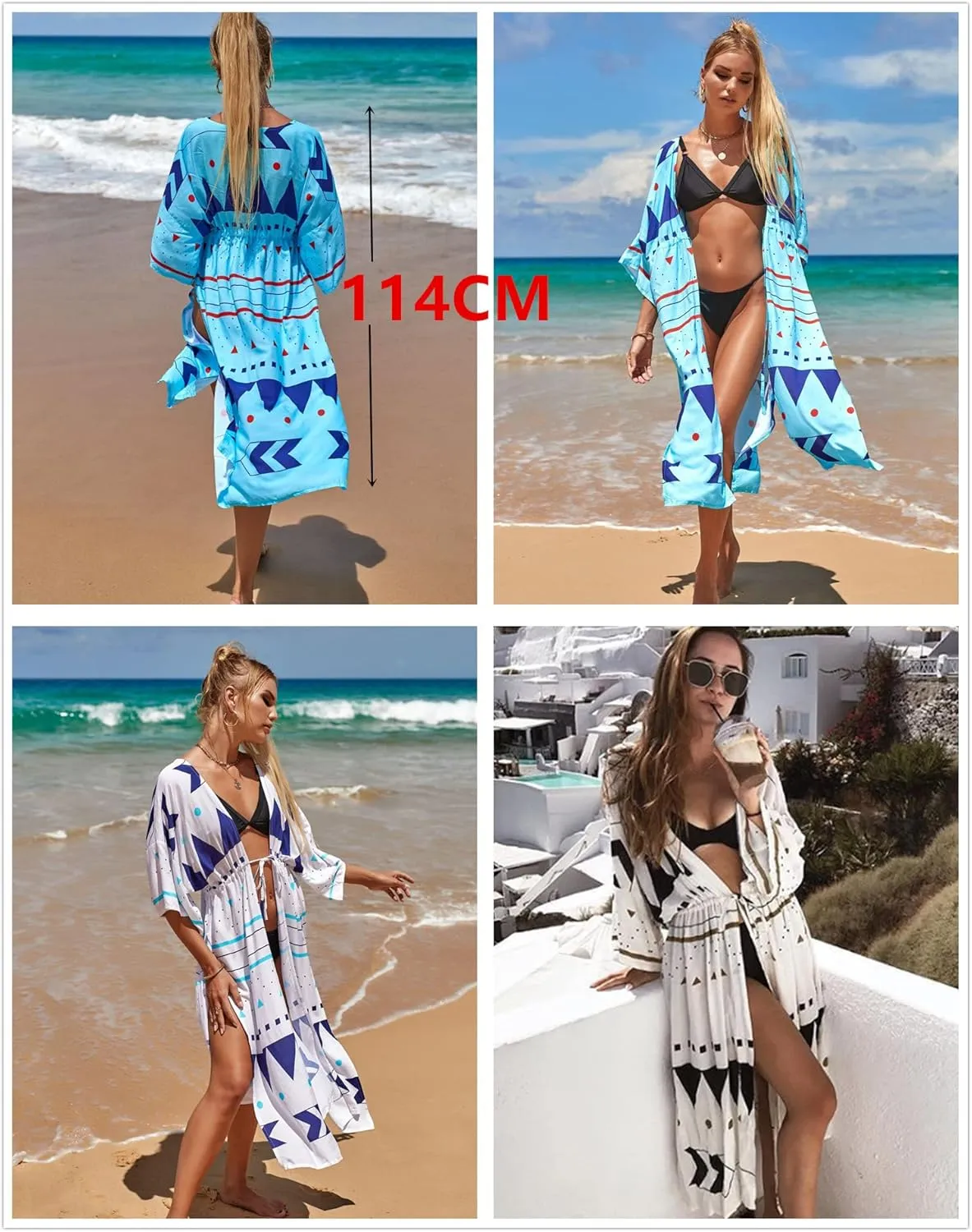 Dresses for Women Loose Kimono Cardigans Floral Kaftans Cover up Caftan Blouses Beach Swimsuit
