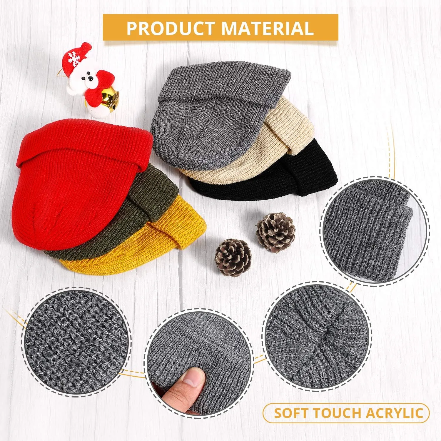 Geyoga 12 Pieces Trawler Beanie Hats Knit Cuff Beanie Roll-Up Edge Skull Cap Fisherman Hat for Men Women