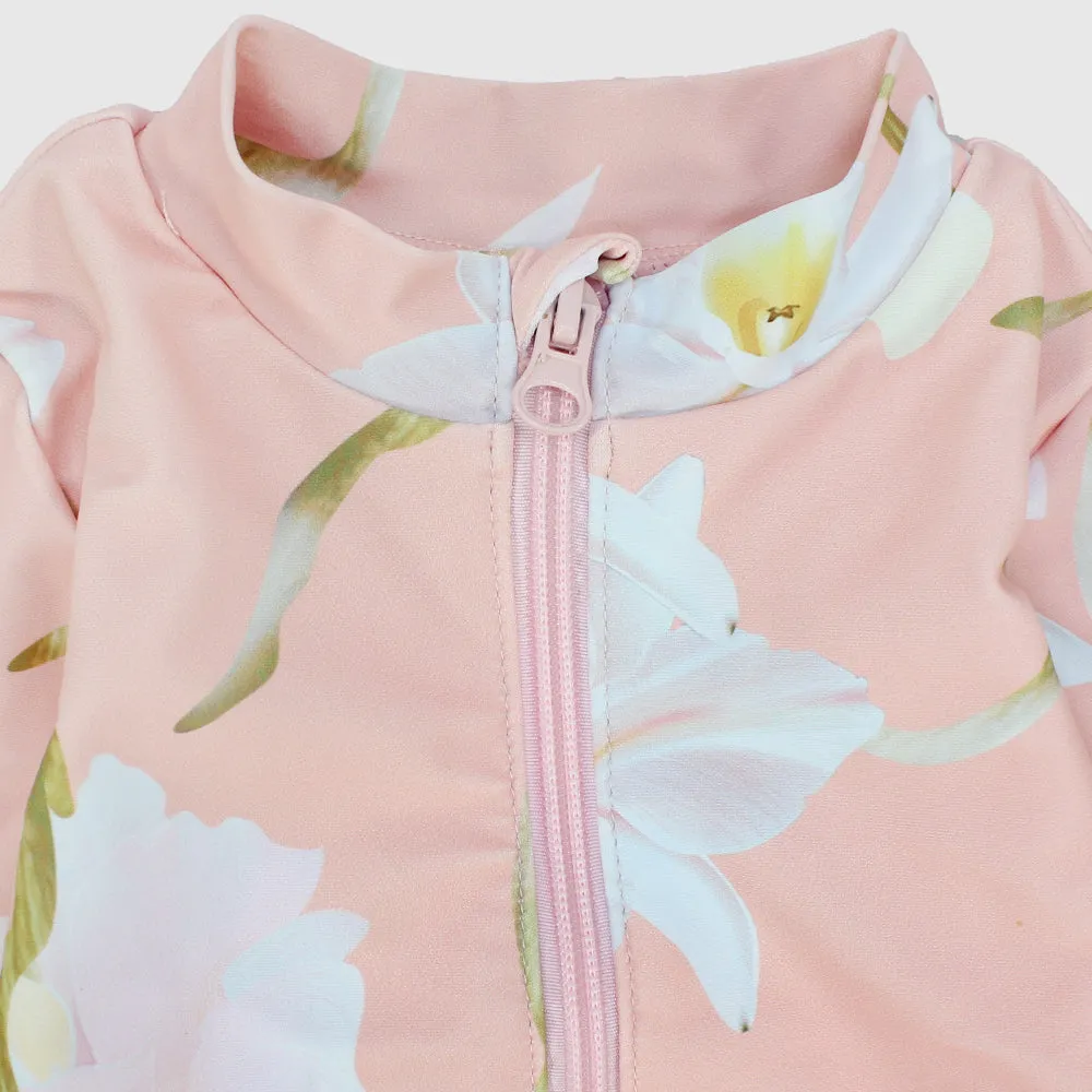 Girls' Long-Sleeved One-Piece Swimsuit