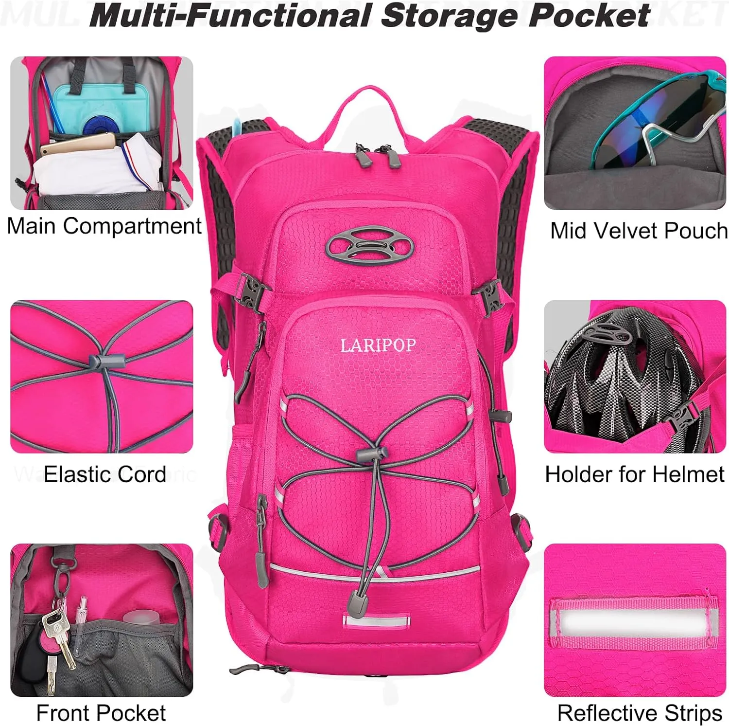 Hydration Backpack 18L with Water Bladder 2L Hiking Water Backpack Women Men Lightweight Hydration Pack for Cycling