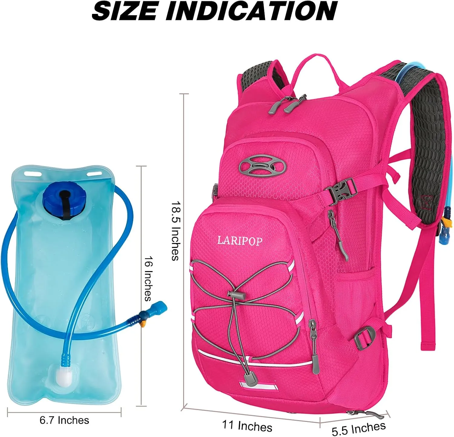 Hydration Backpack 18L with Water Bladder 2L Hiking Water Backpack Women Men Lightweight Hydration Pack for Cycling