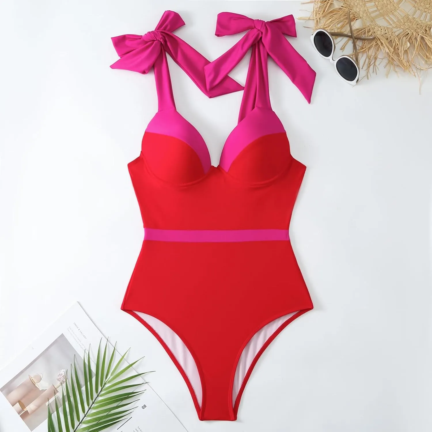 IBAKOM One Piece Swimsuit with Cover Ups Women Push Up Two Pieces Bathing Suit Sexy Bikini Set Wrap Skirt Swimwear Sarong