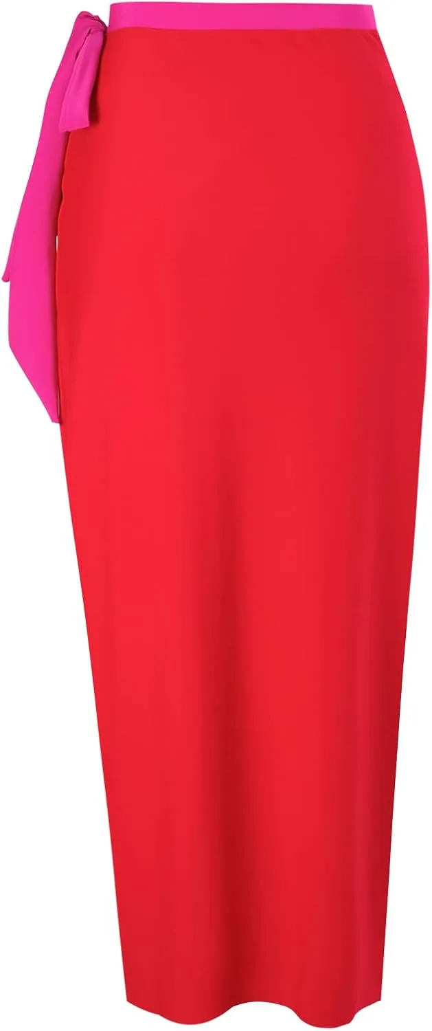 IBAKOM One Piece Swimsuit with Cover Ups Women Push Up Two Pieces Bathing Suit Sexy Bikini Set Wrap Skirt Swimwear Sarong