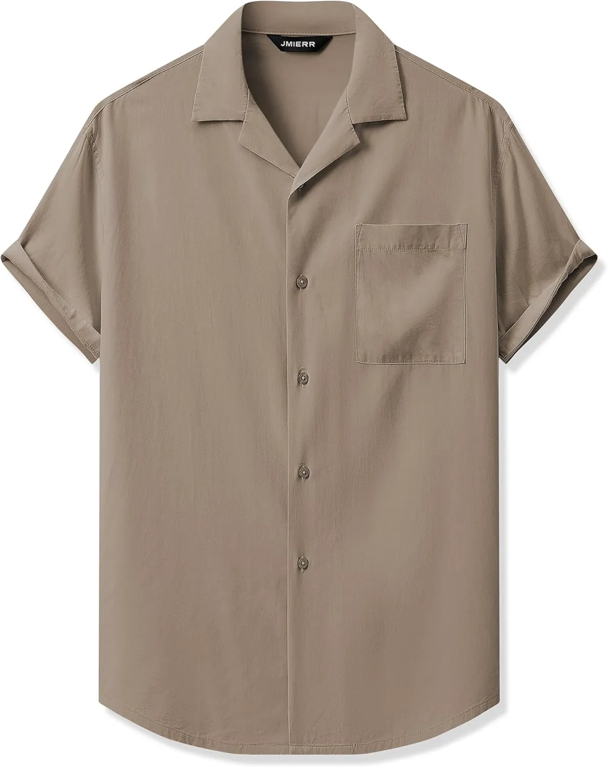 JMIERR Mens Linen Shirts Casual Short Sleeve Button Down Shirts Wrinkle Free Vacation Beach Summer Tops