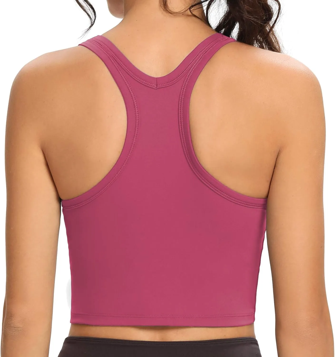Lemedy Women Racerback Sports Bra Removable Padded Workout Yoga Crop Tank Top