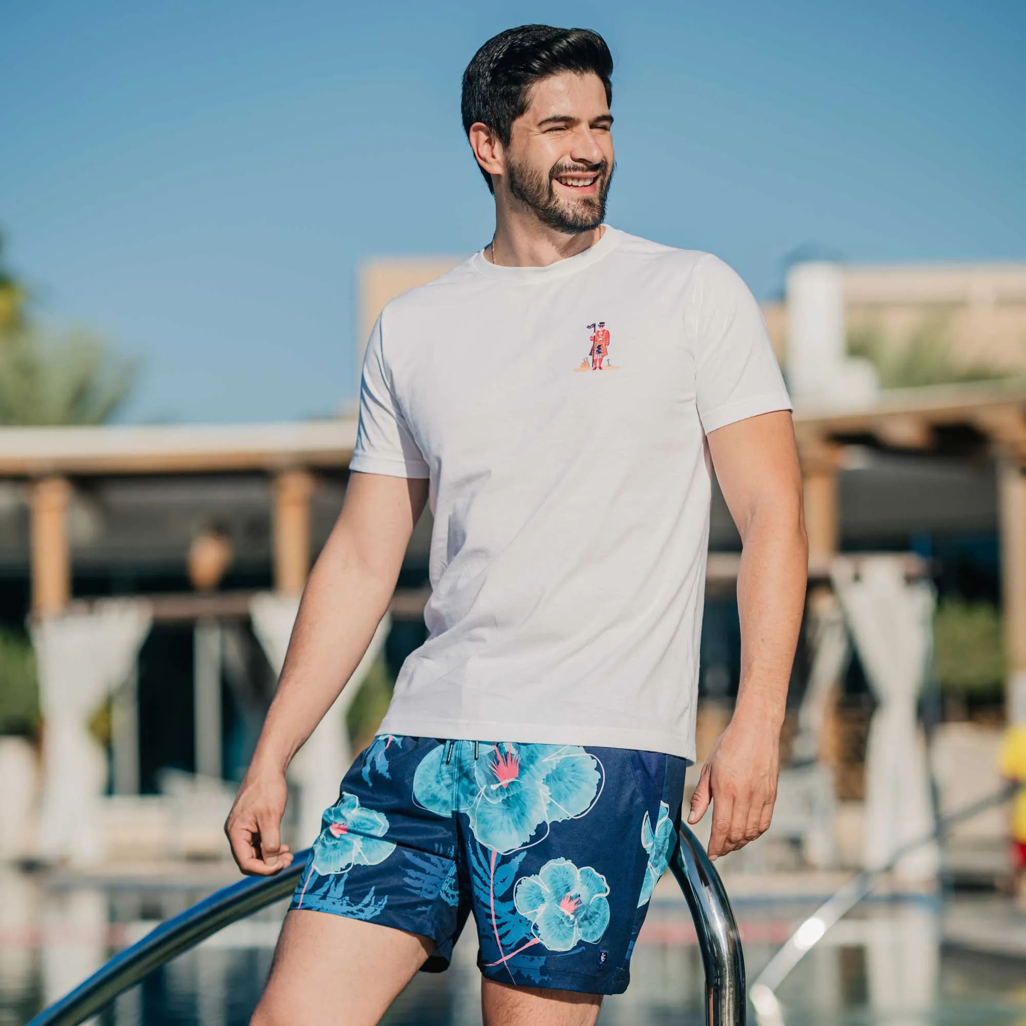 Navy Floral - Men's Swim Shorts