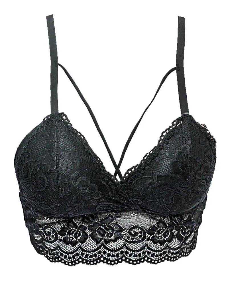 New Hottest Selling Women Sexy Black Fashion Bra Strappy Push Up Bra 338