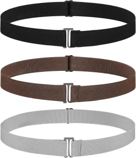 SATINIOR 2/3/4 Pack Women Elastic Stretch Belt Invisible Belts with Flat Buckle for Jeans Pants Dresses