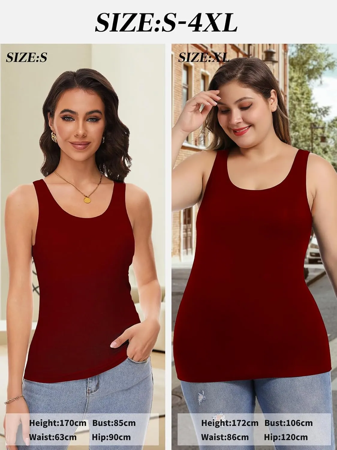 Tank Top with Built in Bra Cup for Women Casual Wide Strap Sleevless Layer Camisole Yoga Top Pack S-3XL