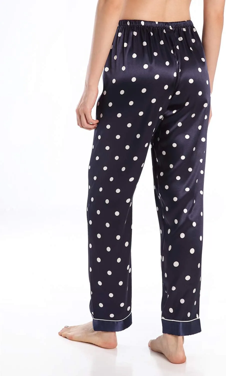 Wantschun Womens Satin Silk Sleepwear Long Pajamas Pants Nightwear Loungewear Pj Bottoms Trousers XXS-XXXL