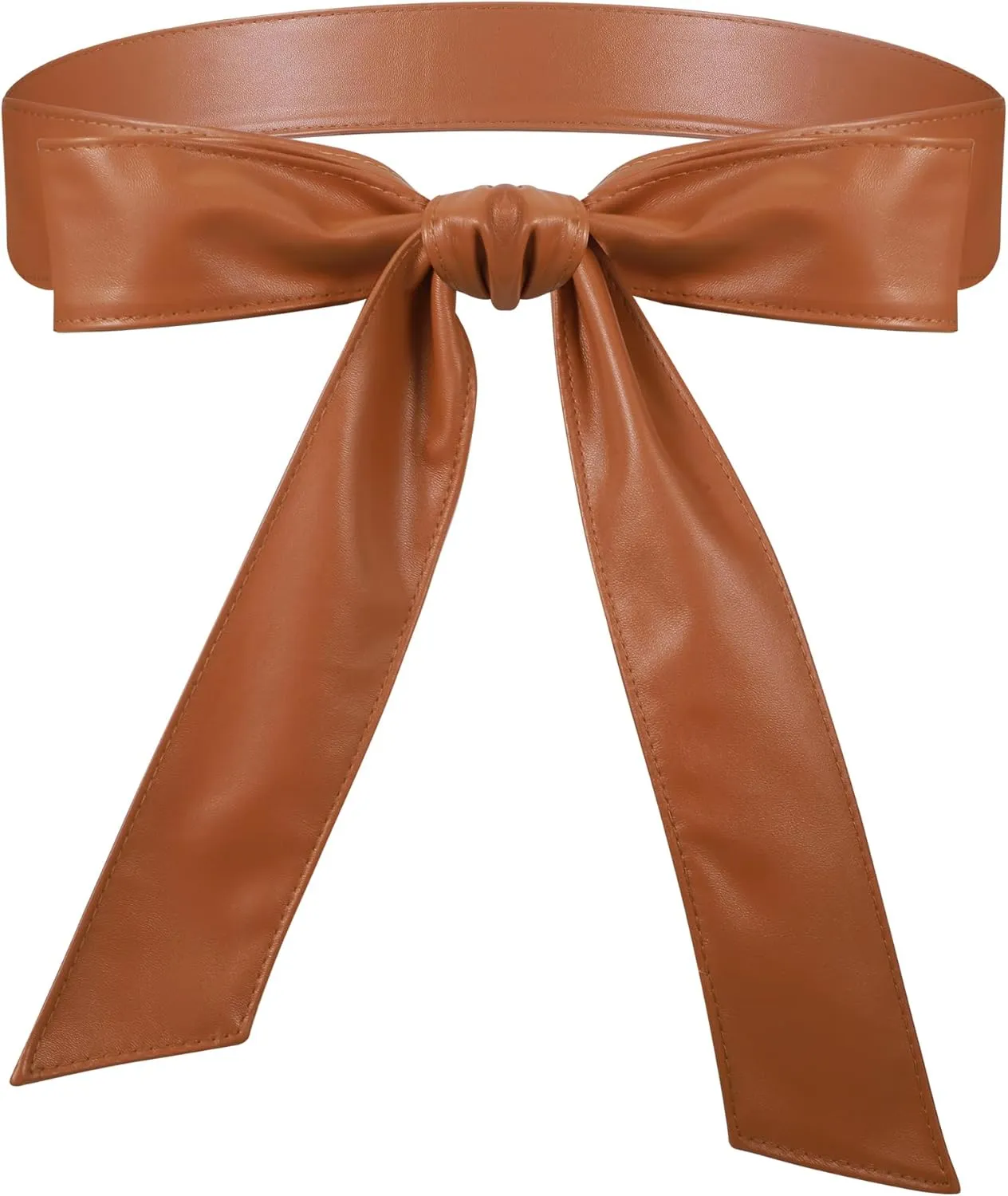 Women Leather Wrap Belt Obi Waist Fashion Tie Belt PU Sash for Dress Coat 1.85 Wide