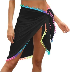 Women's Bikini Cover Up Sheer Chiffon Swimsuit Beach Wrap Dress for Ladies