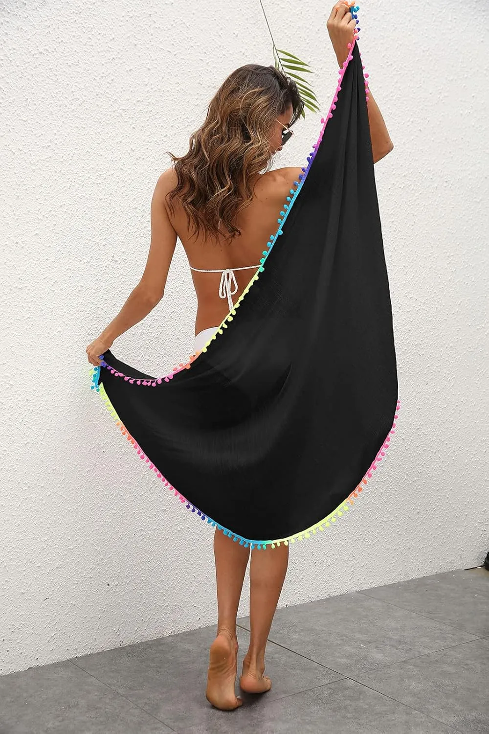 Women's Bikini Cover Up Sheer Chiffon Swimsuit Beach Wrap Dress for Ladies