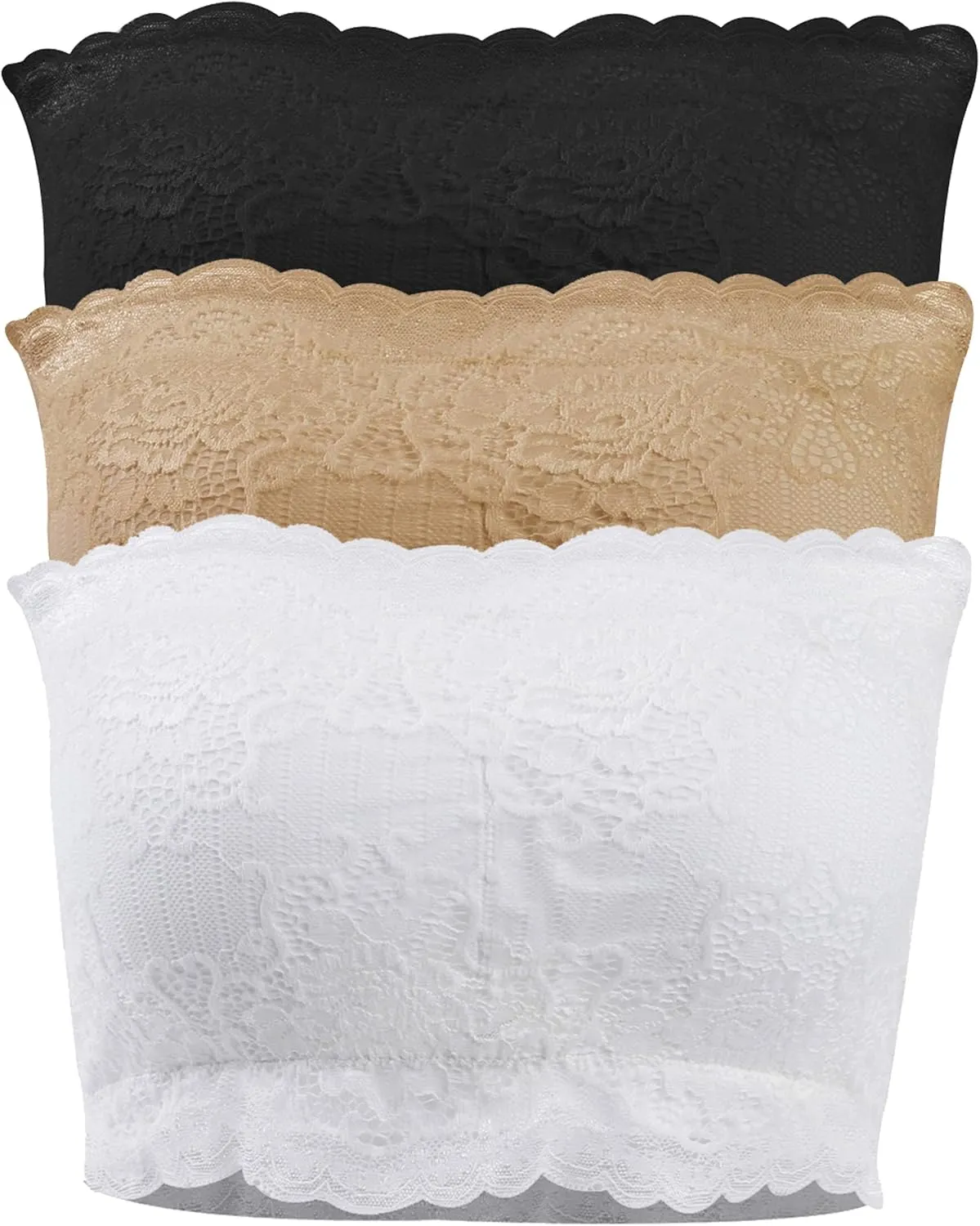 Women's Strapless Bralette Seamless Bandeau Tube Top Bra 3 & 2 Packs