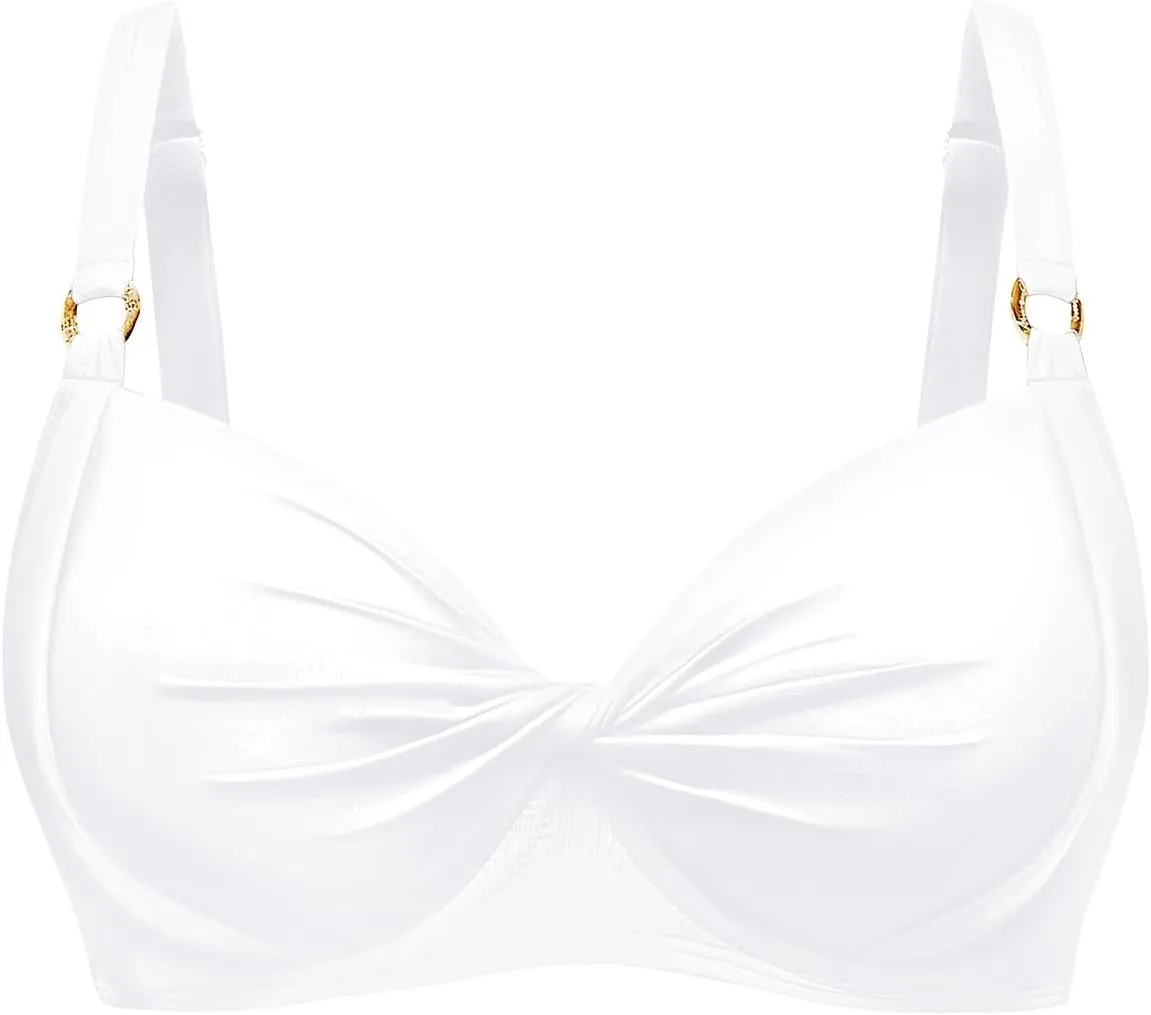 Women's Underwire Bikini Top - Push Up Swimsuit Top Only Twist Front Bathing Suit 2025 Retro Swim Bra
